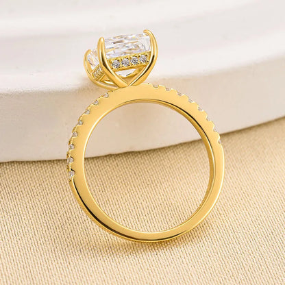 Royal Gleam 1.0 Carat Princess Cut Engagement Ring in Sterling Silver