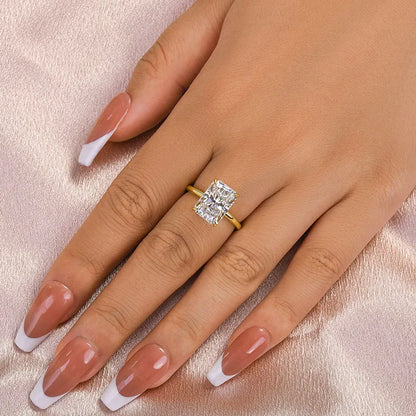 Heirloom Glow 4.5 Carat Radiant Cut Engagement Ring in Sterling Silver
