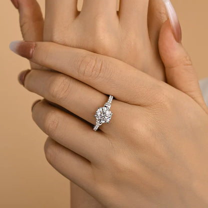 Grand Splendor 3.0ct Round Cut Engagement Ring for Women in Sterling Silver