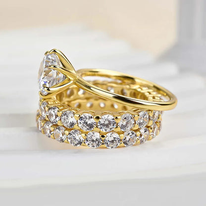 Pearlcrest Vow 2.0ct Round Cut Wedding Set in Sterling Silver