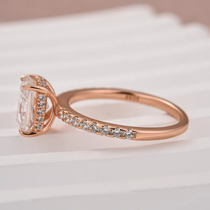 Dazzling Union 3.5ct Radiant Cut Engagement Ring in Sterling Silver