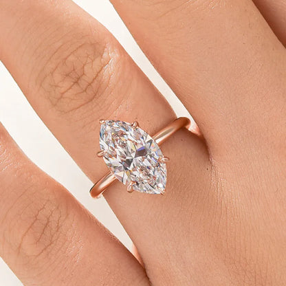 Majestic Bloom 3.0 Carat Marquise Cut Engagement Ring in Sterling Silver