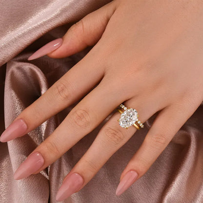 Royal Gleam 5.5 Carat Oval Cut Wedding Set in Sterling Silver