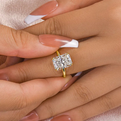 Heirloom Glow 4.5 Carat Radiant Cut Engagement Ring in Sterling Silver