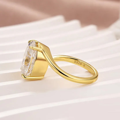 Moonlit Oath 2.0 Carat Oval Cut Engagement Ring in Sterling Silver