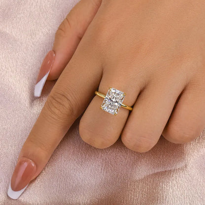 Heirloom Glow 4.5 Carat Radiant Cut Engagement Ring in Sterling Silver