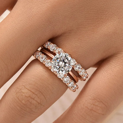 Pearlcrest Vow 2.0ct Round Cut Wedding Set in Sterling Silver