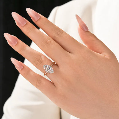 Majestic Bloom 3.0 Carat Marquise Cut Engagement Ring in Sterling Silver