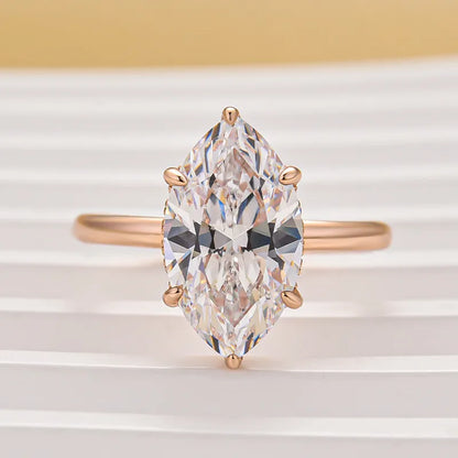 Majestic Bloom 3.0 Carat Marquise Cut Engagement Ring in Sterling Silver