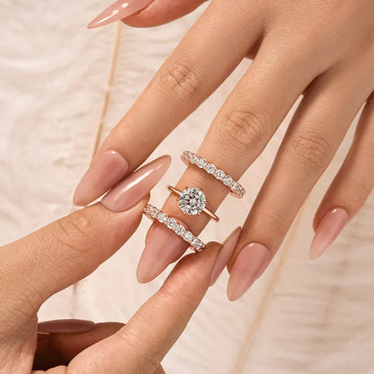 Pearlcrest Vow 2.0ct Round Cut Wedding Set in Sterling Silver