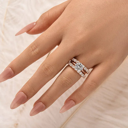Pearlcrest Vow 2.0ct Round Cut Wedding Set in Sterling Silver