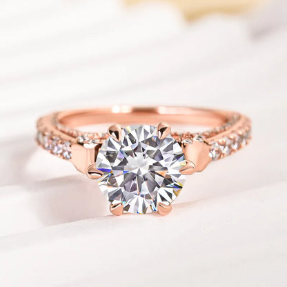 Grand Splendor 3.0ct Round Cut Engagement Ring for Women in Sterling Silver