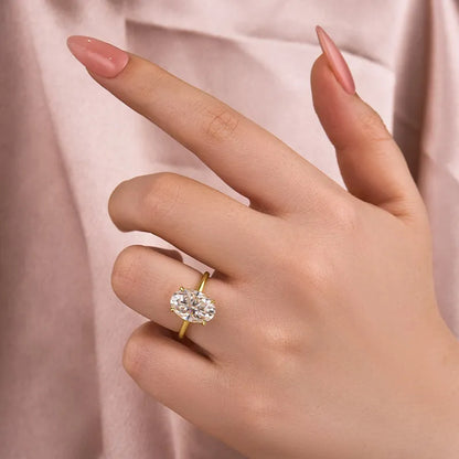 Dazzling Union 4.0ct Oval Cut Engagement Ring for Women in Sterling Silver