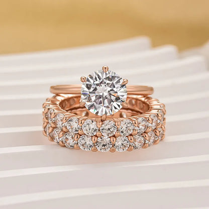 Pearlcrest Vow 2.0ct Round Cut Wedding Set in Sterling Silver