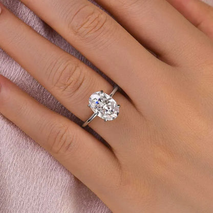 Dazzling Union 4.0ct Oval Cut Engagement Ring for Women in Sterling Silver