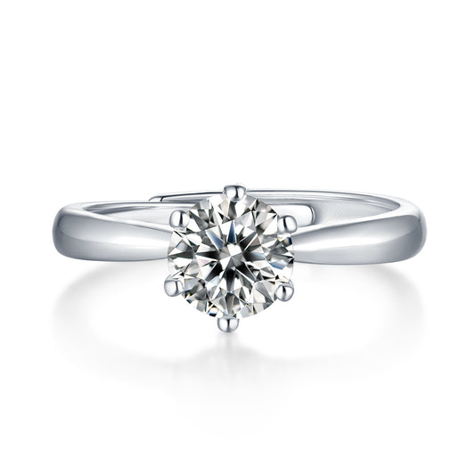 Timeless Radiance 2CT Round Moissanite Solitaire Ring in Sterling Silver 925