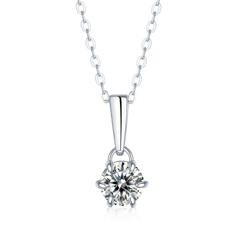 Radiant Grace Sterling Silver 925 Necklace with 0.5-5CT Moissanite