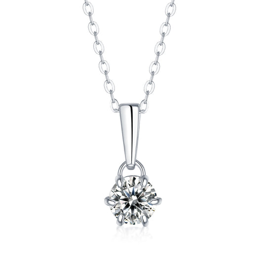 Radiant Grace Sterling Silver 925 Necklace with 0.5-5CT Moissanite