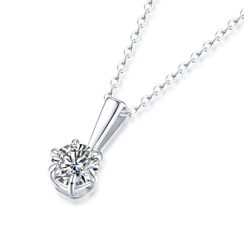 Radiant Grace Sterling Silver 925 Necklace with 0.5-5CT Moissanite