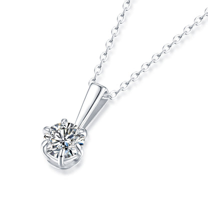 Radiant Grace Sterling Silver 925 Necklace with 0.5-5CT Moissanite