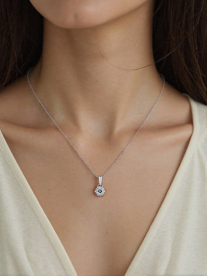 Radiant Grace Sterling Silver 925 Necklace with 0.5-5CT Moissanite