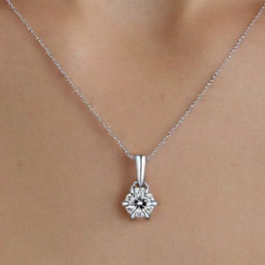 Radiant Grace Sterling Silver 925 Necklace with 0.5-5CT Moissanite