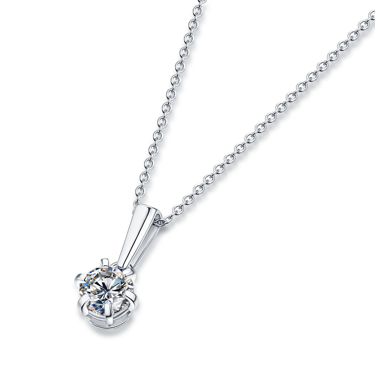 Radiant Grace Sterling Silver 925 Necklace with 0.5-5CT Moissanite