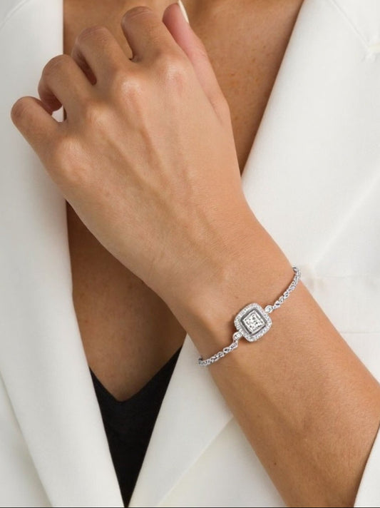 Sterling Silver 925 Bracelet with 0.5CT Moissanite