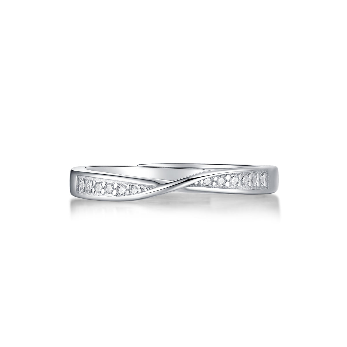 Bonded Hearts Sterling Silver 925 Moissanite Matching Rings