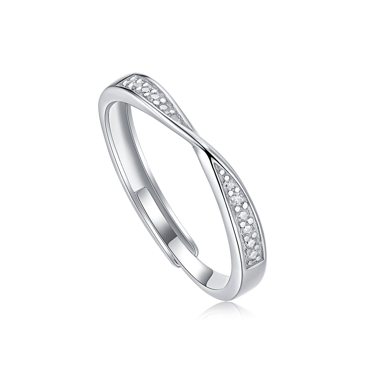 Bonded Hearts Sterling Silver 925 Moissanite Matching Rings