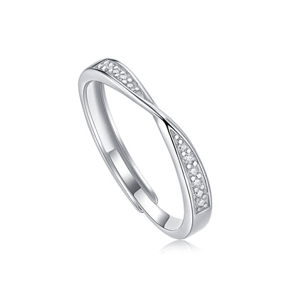 Bonded Hearts Sterling Silver 925 Moissanite Matching Rings