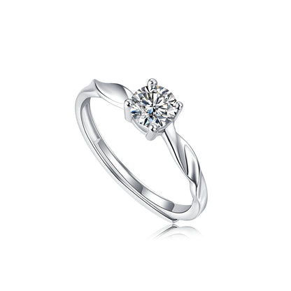 Eternal Vows Sterling Silver 925 Moissanite Matching Rings
