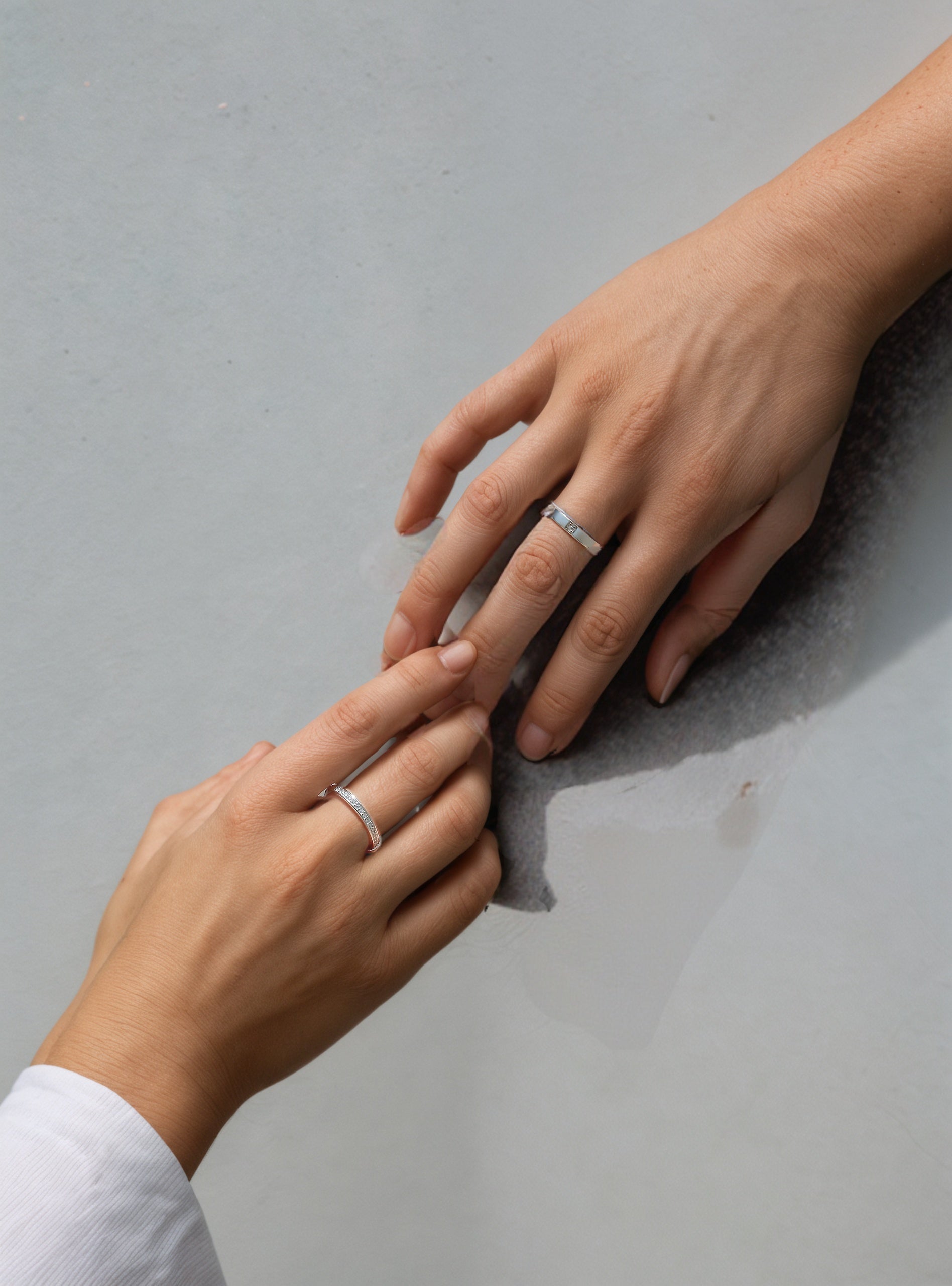 Sweet Union Sterling Silver 925 Moissanite Matching Rings