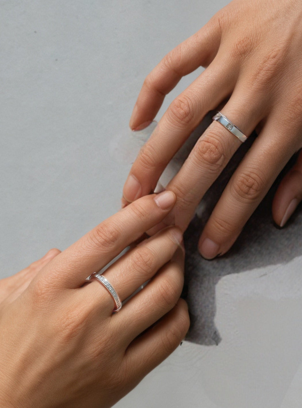 Sweet Union Sterling Silver 925 Moissanite Matching Rings