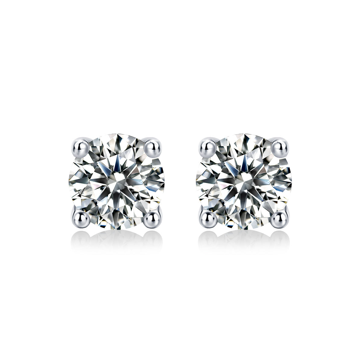Timeless Sparkle Sterling Silver 925 Stud Earrings with 0.3-5CT Moissanite