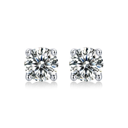 Timeless Sparkle Sterling Silver 925 Stud Earrings with 0.3-5CT Moissanite