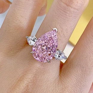 Regal 7.0ct Pear cut Engagement Ring for Women in Sterling Silver