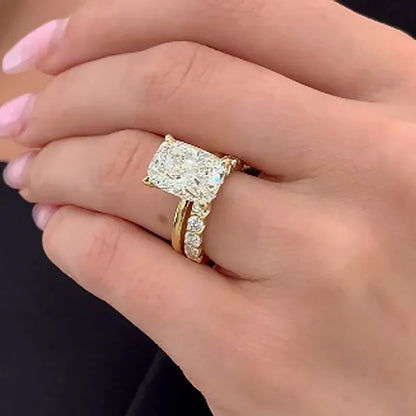 Regal Whisper 8.5 Carat Cushion Cut Wedding Set in Sterling Silver