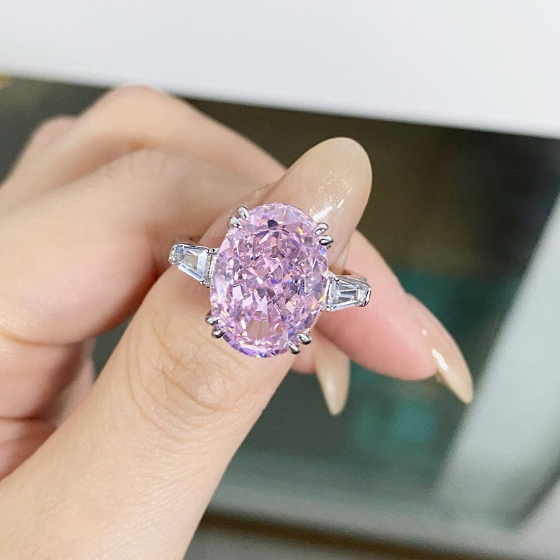 Regal 7.0 Carat Oval Cut Engagement Ring for Women in Sterling Silver