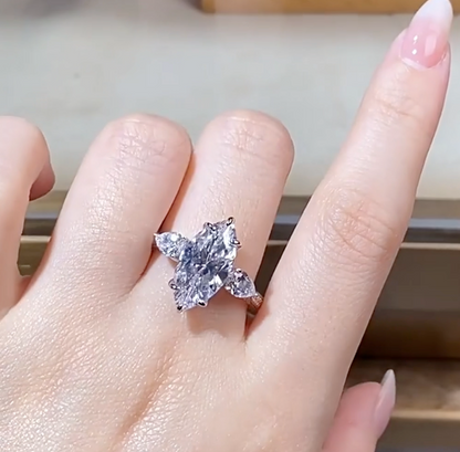 Regal 7.0 Carat Marquise Cut Engagement Ring for Women in Sterling Silver