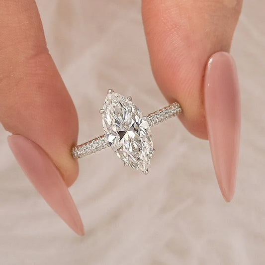 Dazzling Union 2.0ct Marquise Cut Engagement Ring in Sterling Silver