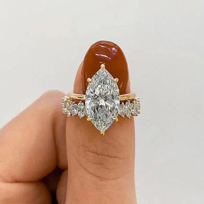 Pure Devotion 4.0ct Marquise Cut Wedding Set in Sterling Silver