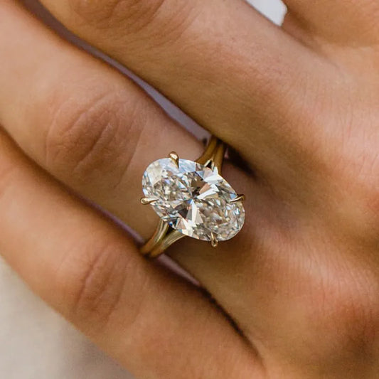 Pearlcrest Vow 4.0ct Oval Cut Engagement Ring for Women in Sterling Silver