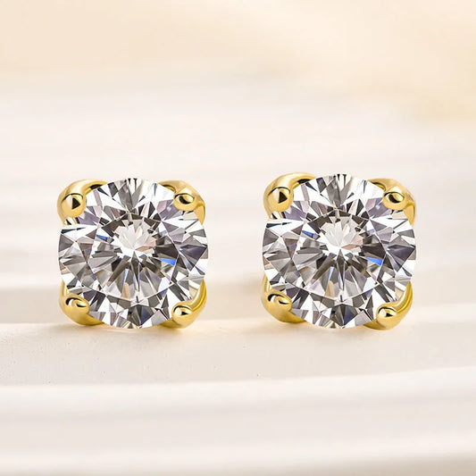 Polished Sparkling 1.0Ct Women's Stud Earrings