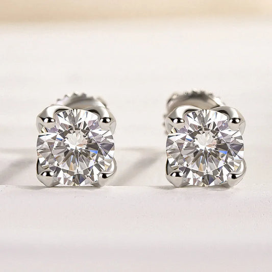 Sophisticated Minimal 1.0Ct Women's Stud Earrings