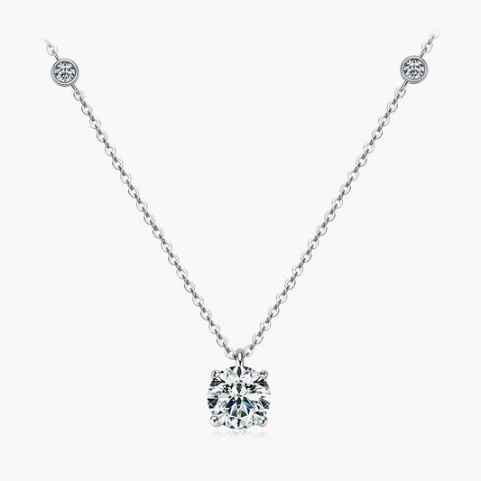 2.0ct Graceful Round Cut Pendant Necklace For Women In White Gold