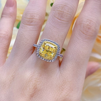 Regal 4.0ct Cushion cut Engagement Ring for Women in Sterling Silver