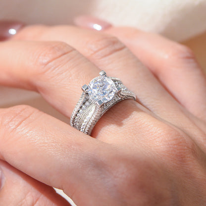 Timeless 3.0ct Round cut Engagement Ring for Women in Sterling Silver