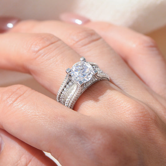 Timeless 3.0ct Round cut Engagement Ring for Women in Sterling Silver