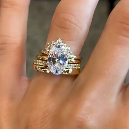 Grand Splendor 4.0ct Oval Cut Wedding Set for Women in Sterling Silver